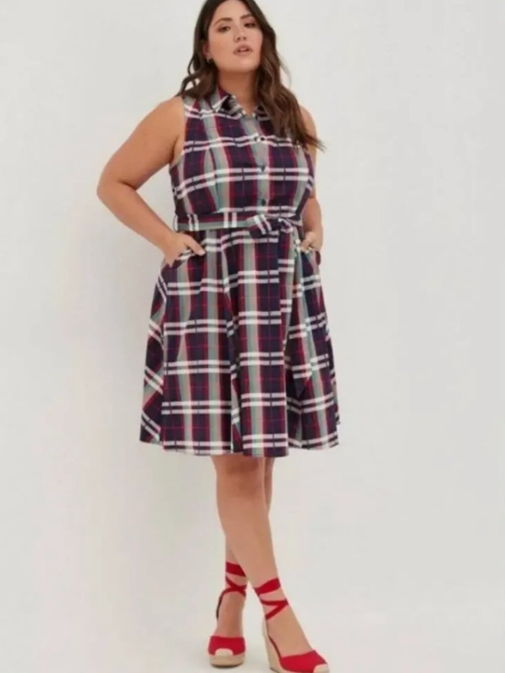 WOMENS TORRID POPLIN COLLARED SHIRT DRESS IN SIZE 1